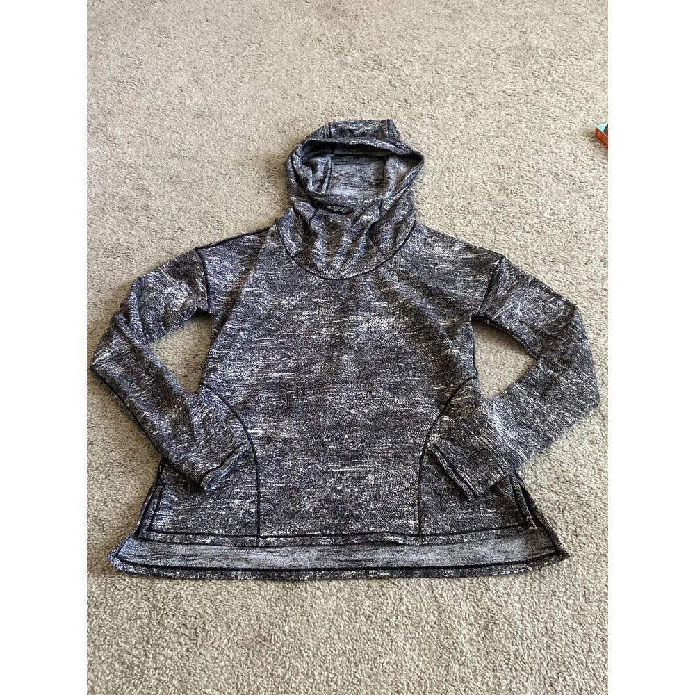 Lululemon Kanto‎ Catch Me Hoodie Black White Space Dye Cowl Neck Pullover 6